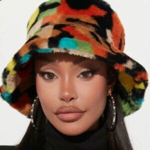 Funky Multi Print Adjustable Bucket Hat NWT